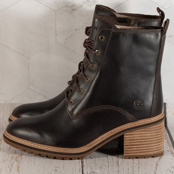 Timberland Women's Sienna High Waterproof Side Zip Boot Dark Brown Size 10 M - Picture 5 of 14
